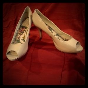 Patent Leather Peeptoe Platform Heels